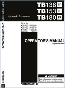 takeuchi tb180fr, tb138fr, tb153fr operators manual, takeuchi manual, takeuchi tb180fr,