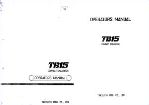 takeuchi tb15 operators manual, takeuchi manual, takeuchi tb15