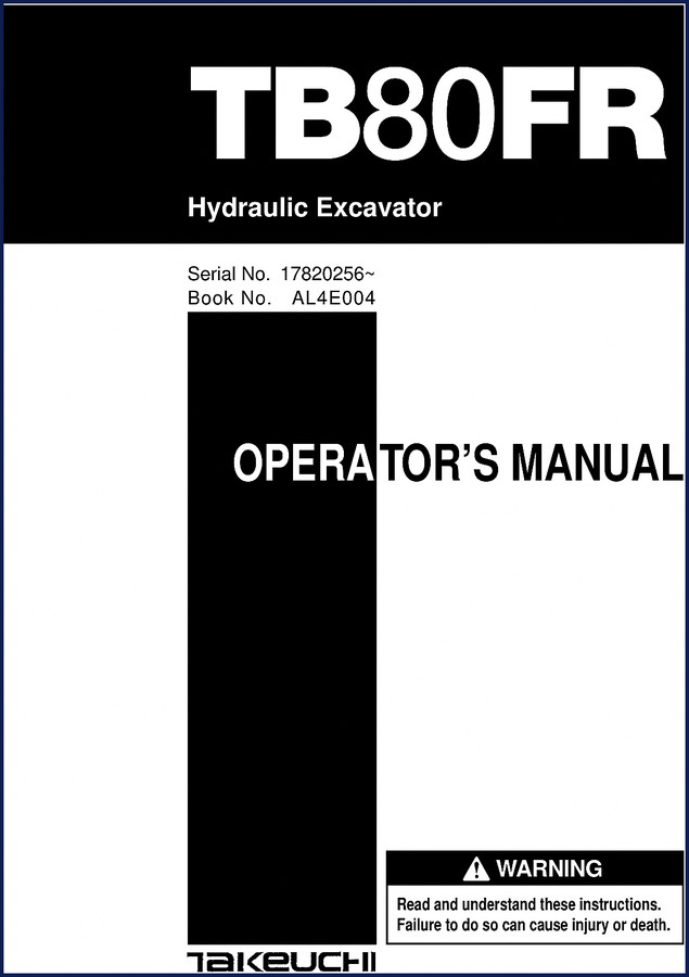 takeuchi tb80fr operators manual, takeuchi manual, takeuchi tb80fr