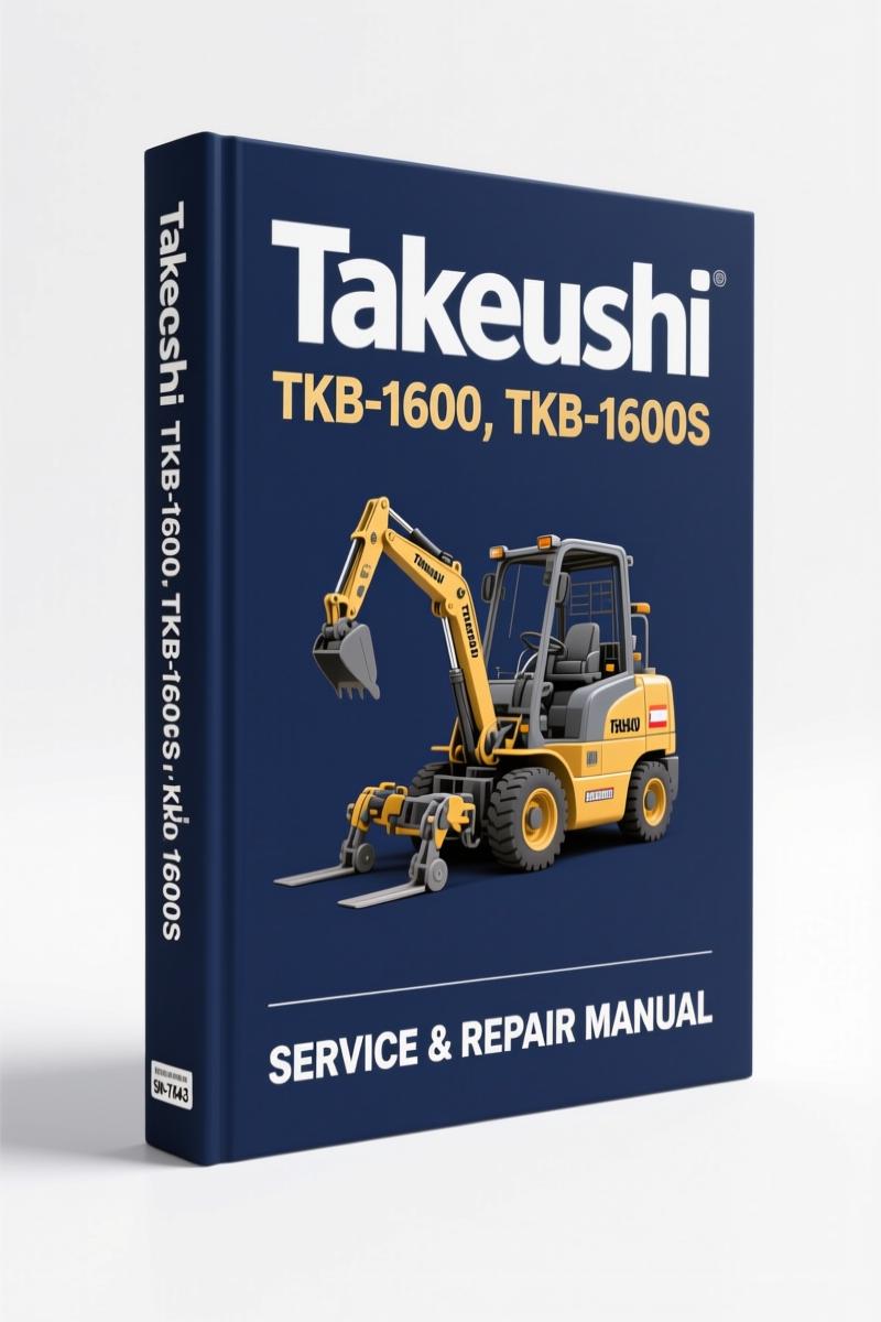 Takeuchi TKB-1600 and TKB-1600S Hydraulic Breaker Parts Catalog cover page – factory OEM 36-page manual
