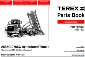terex 2566c 2766c 1998 parts catalog, terex parts catalog, terex 2566c