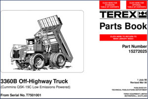 terex 3360b 1998 parts catalog, terex parts catalog, terex 3360b