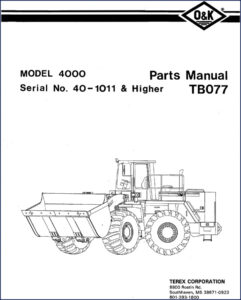 terex 4000 1975 parts catalog, terex parts catalog, terex 4000