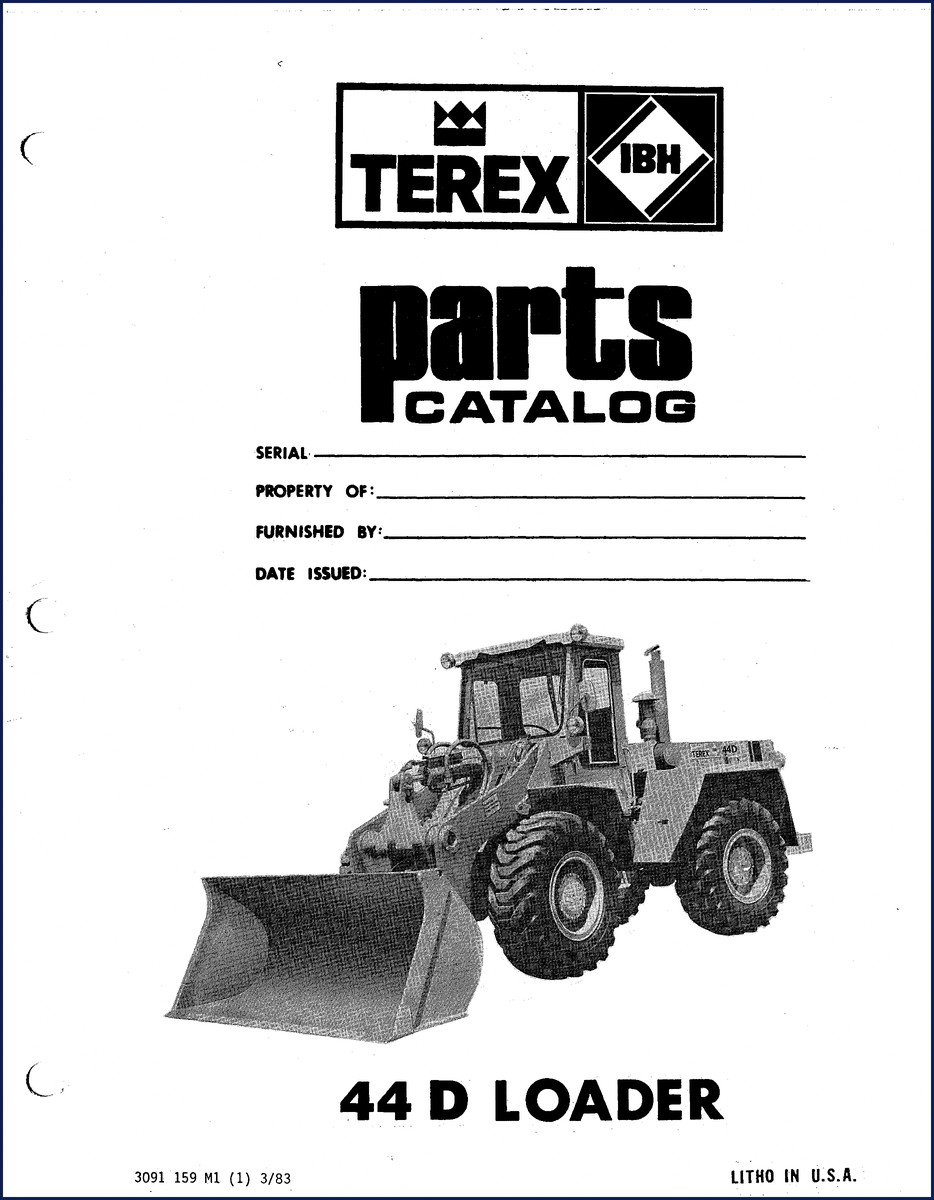 terex 44 d 1983 parts catalog, terex parts catalog, terex 44