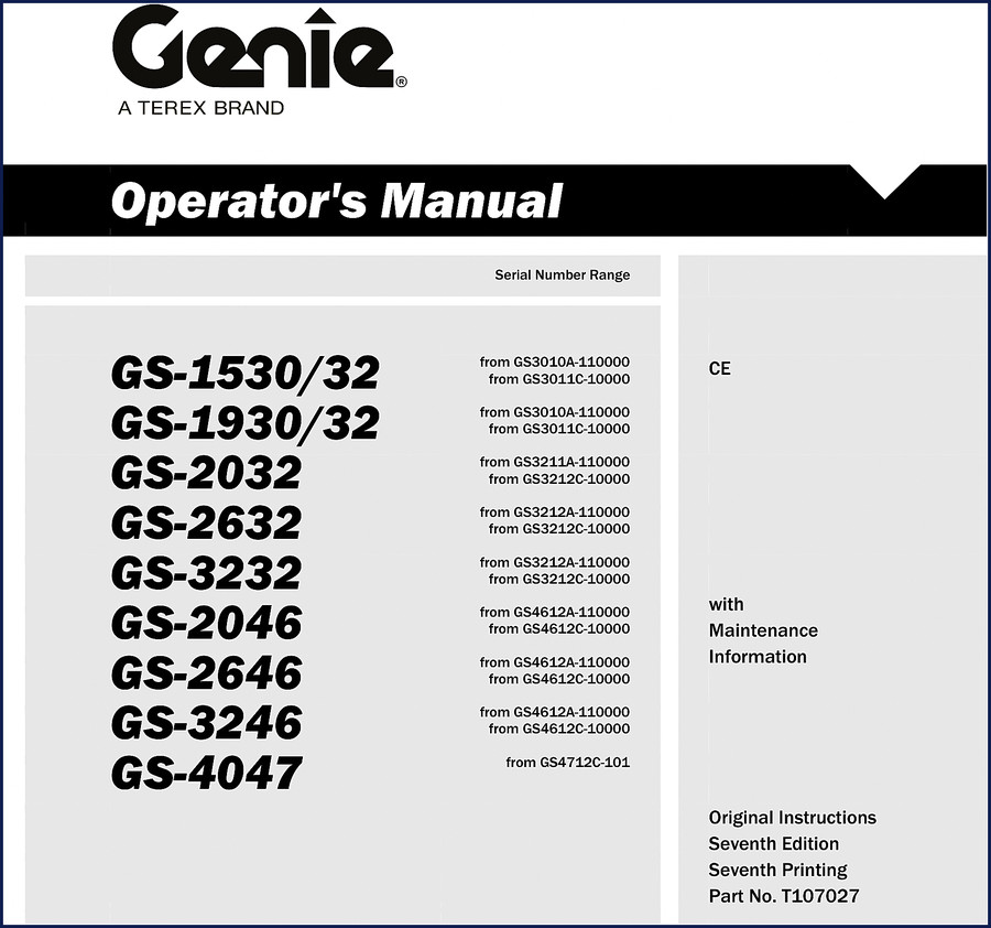 terex gs, terex manual