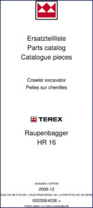 terex hr 16 2006 parts catalog, terex parts catalog, terex hr