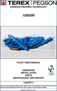 terex pegson 1000sr operators manual, terex pegson manual, terex pegson pegson