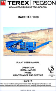 terex pegson maxtrak 1000 operators manual, terex pegson manual, terex pegson pegson