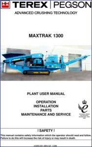 terex pegson maxtrak 1300 2002 operators manual, terex pegson manual, terex pegson pegson