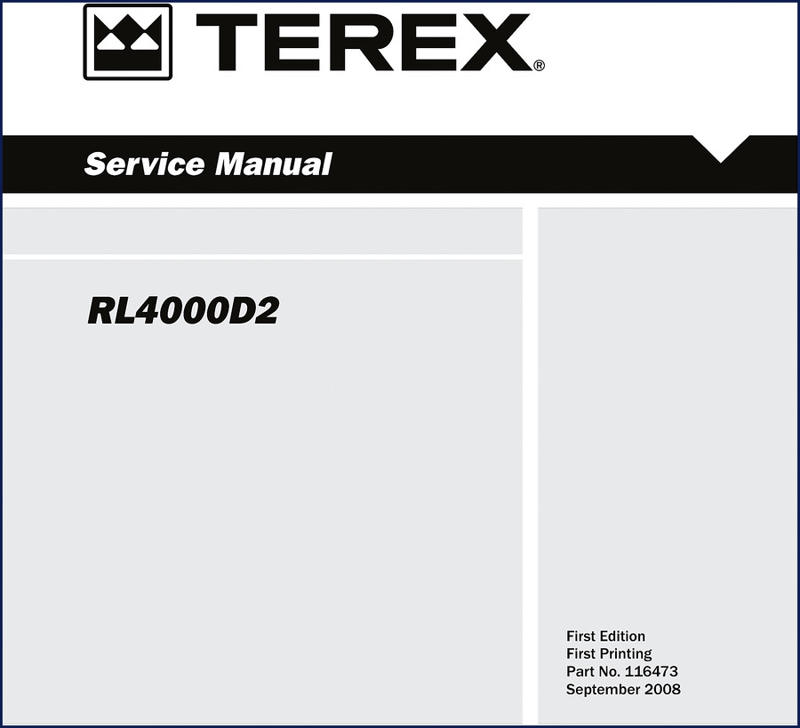 terex rl4000d2 2008 service manual, terex service manual, terex rl4000d2