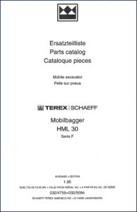 terex schaeff hml 30 1995 parts catalog, terex schaeff parts catalog, terex schaeff schaeff
