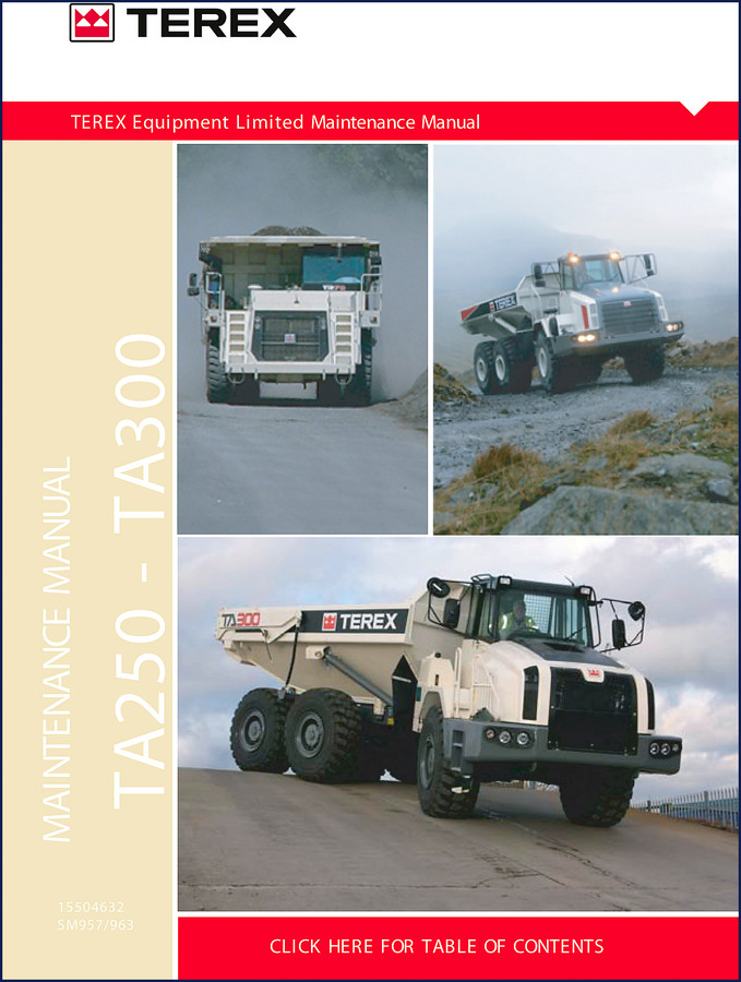 terex ta300 ta250 2011 service manual, terex service manual, terex ta300