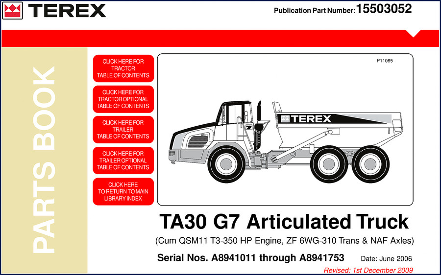 terex ta30 g7 2009 parts catalog, terex parts catalog, terex ta30