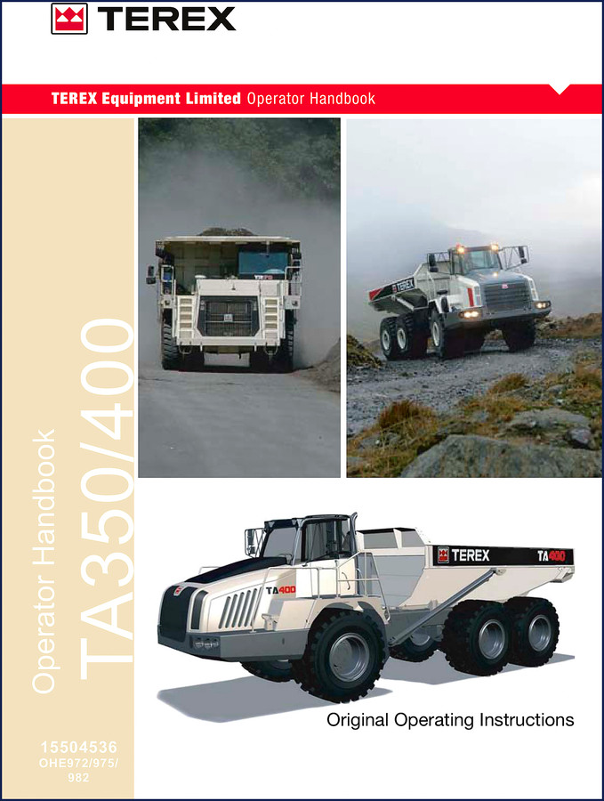 terex ta350, ta400 2012 operators manual, terex manual, terex ta350,