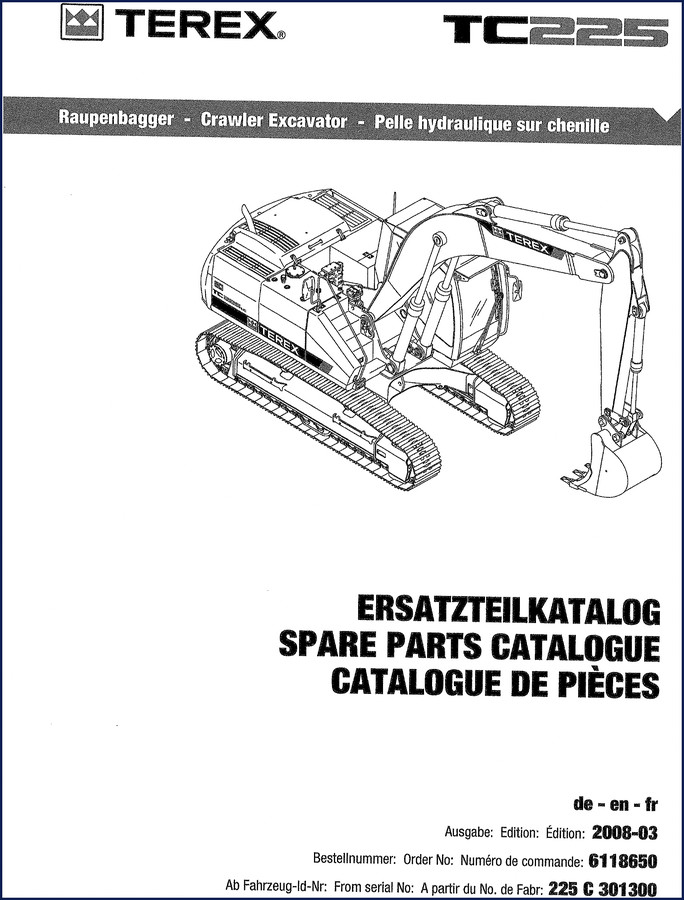terex tc225 2008 parts catalog, terex parts catalog, terex tc225