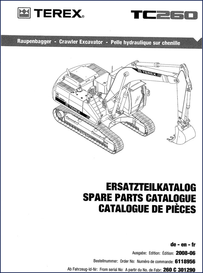 terex tc260 2008 parts catalog, terex parts catalog, terex tc260