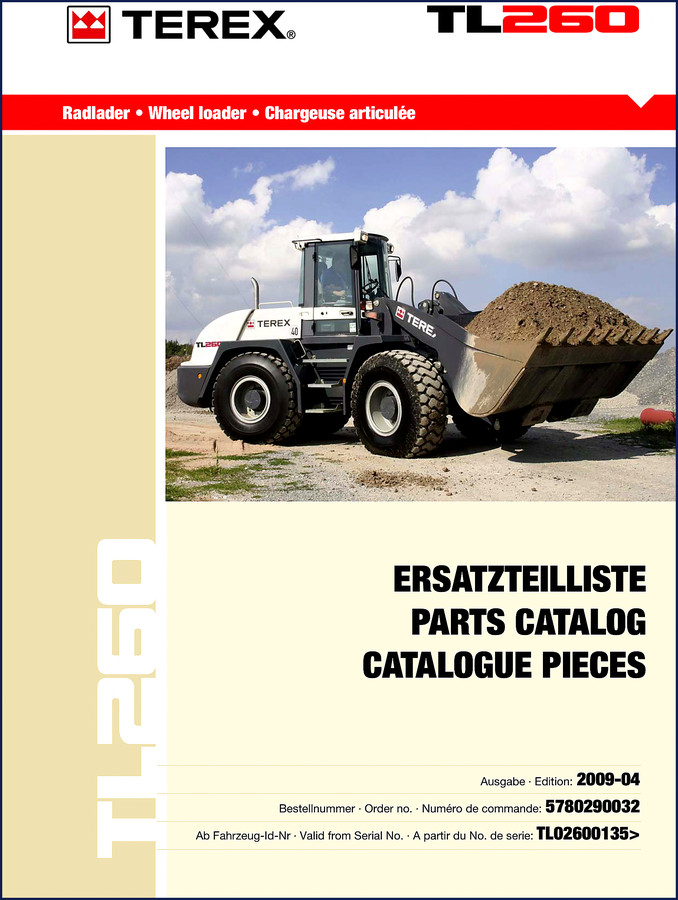 terex tl260 2009 parts catalog, terex parts catalog, terex tl260