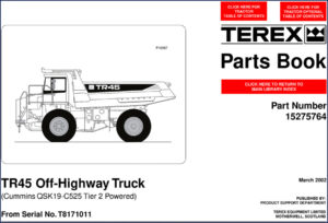 terex tr45 2002 parts catalog, terex parts catalog, terex tr45