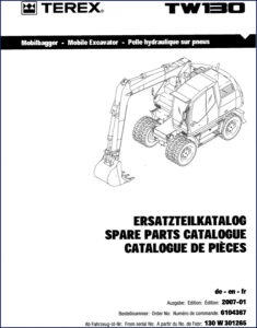 terex tw130 2007 parts catalog, terex parts catalog, terex tw130