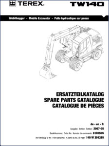 terex tw140 2007 parts catalog, terex parts catalog, terex tw140