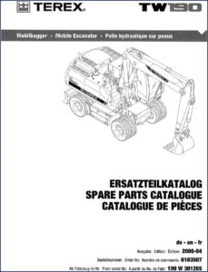 terex tw190 2008 parts catalog, terex parts catalog, terex tw190