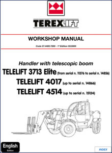 terexlift telelift 3713 elite, 4017, 4514 2005 workshop, terexlift workshop manual, terexlift telelift