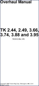 thermo king tk 2.44, tk 2.49, tk 3.66,, thermo king repair manual, thermo king king