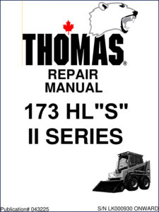 thomas 173 hls "s" 1997 repair manual, thomas repair manual, thomas 173