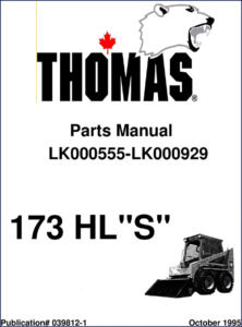 thomas 173 hl"s" 1995 parts catalog, thomas parts catalog, thomas 173