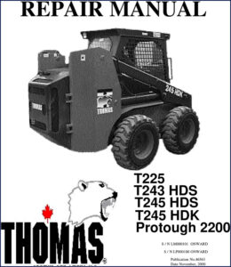 thomas t225, t243 hds, t245 hds, t245 hdk,, thomas repair manual, thomas t225,