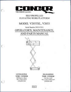 time condor v2033xl v2033 1997 service manual, time condor service manual, time condor condor