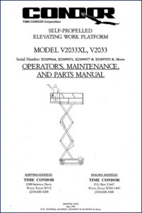 time condor v2033xl v2033 1999 operators manual, time condor manual, time condor condor