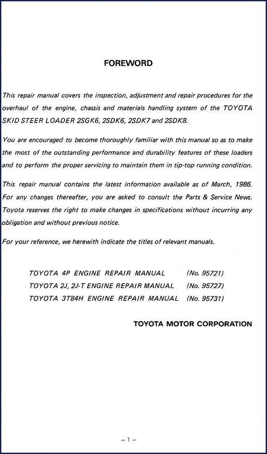 toyota 2sgk6, 2sdk6, 2sdk7, 2sdk8 1986 repair manual, toyota repair manual, toyota 2sgk6,