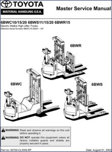 toyota 6bwc10/6bws15 2002 service manual, toyota service manual, toyota 6bwc10/6bws15