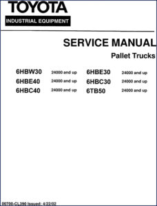 toyota 6hbw30 6hbe30 6hbe40 6hbc30 6hbc40 2002 service, toyota service manual, toyota 6hbw30