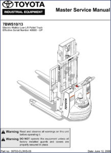 toyota 7bws10, 7bws13 2006 service manual, toyota service manual, toyota 7bws10,