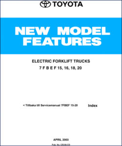 toyota 7fbef20, 7fbef15, 7fbef16, 7fbef18 2003 service manual, toyota service manual, toyota 7fbef20,