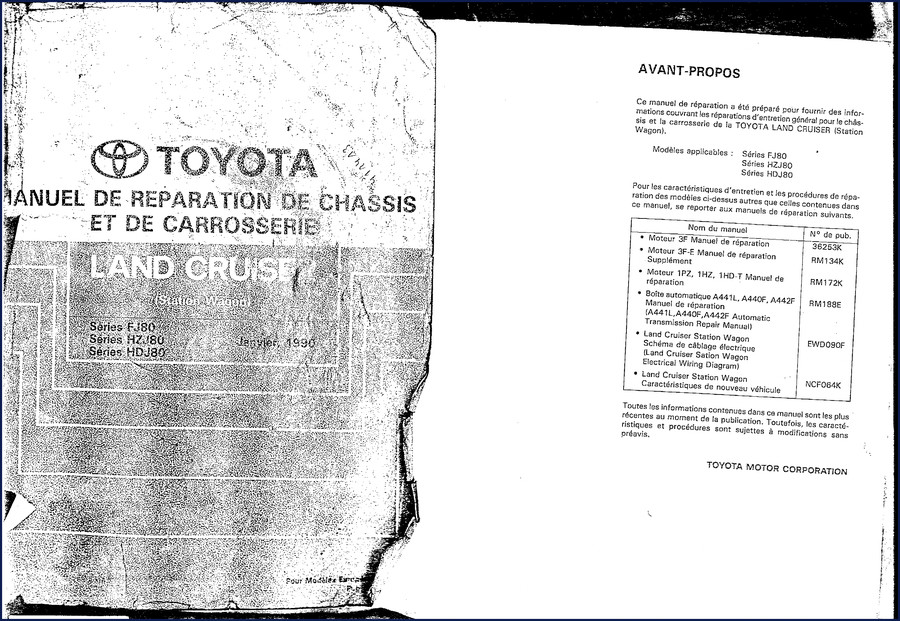 toyota fj80 hzj80 hdj80 1990 repair manual, toyota repair manual, toyota fj80
