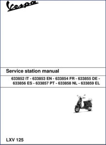 vespa lxv 125 2007 service manual, vespa service manual, vespa lxv