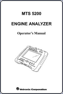 vetronix mts 5200 2006 operators manual, vetronix manual, vetronix mts