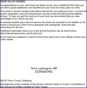 volvo trucks truck 2012 operators manual, volvo trucks manual, volvo trucks trucks