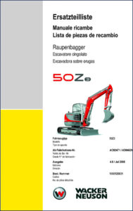 wacker neuson 50z3 2008 parts catalog, wacker neuson parts catalog, wacker neuson neuson