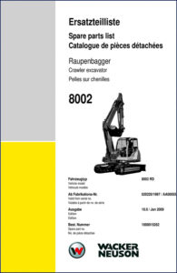 wacker neuson 8002 rd 2009 parts catalog, wacker neuson parts catalog, wacker neuson neuson