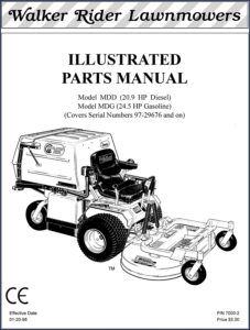 walker mdd, mdg 1996 parts catalog, walker parts catalog, walker mdd,