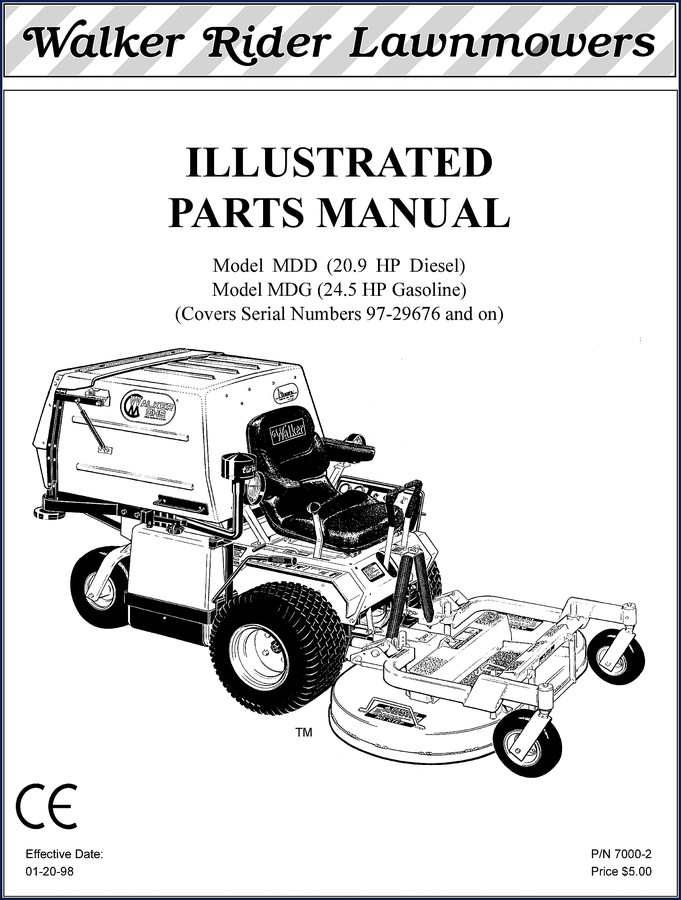 walker mdd, mdg 1996 parts catalog, walker parts catalog, walker mdd,