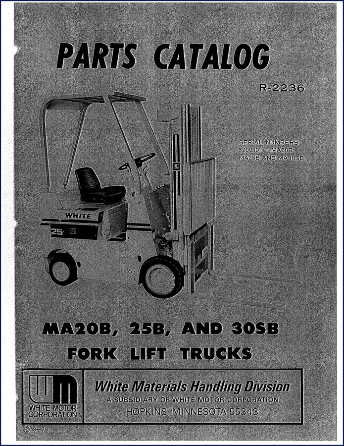 white ma20b, 25b, 30sb 1979 parts catalog, white parts catalog, white ma20b,