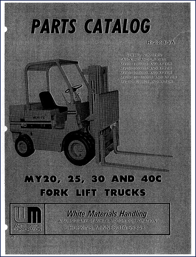 white my20, my25, my30, my40c parts catalog, white parts catalog, white my20,