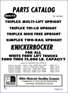 white triplex multi lift 1974 parts catalog oem, white parts catalog, white triplex