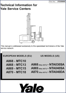 yale mtc15, mtc18, nta040da, nta040sa, mtc10 2002 technical, yale manual, yale mtc15,