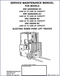 yale erp 030, erc 025, erc 030, erc, yale service manual, yale erp
